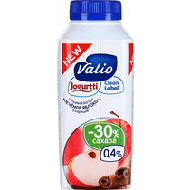 Йогурт Valio питьевой Clean Label печеное яблоко - корица 0 4%, 330 гр., ПЭТ