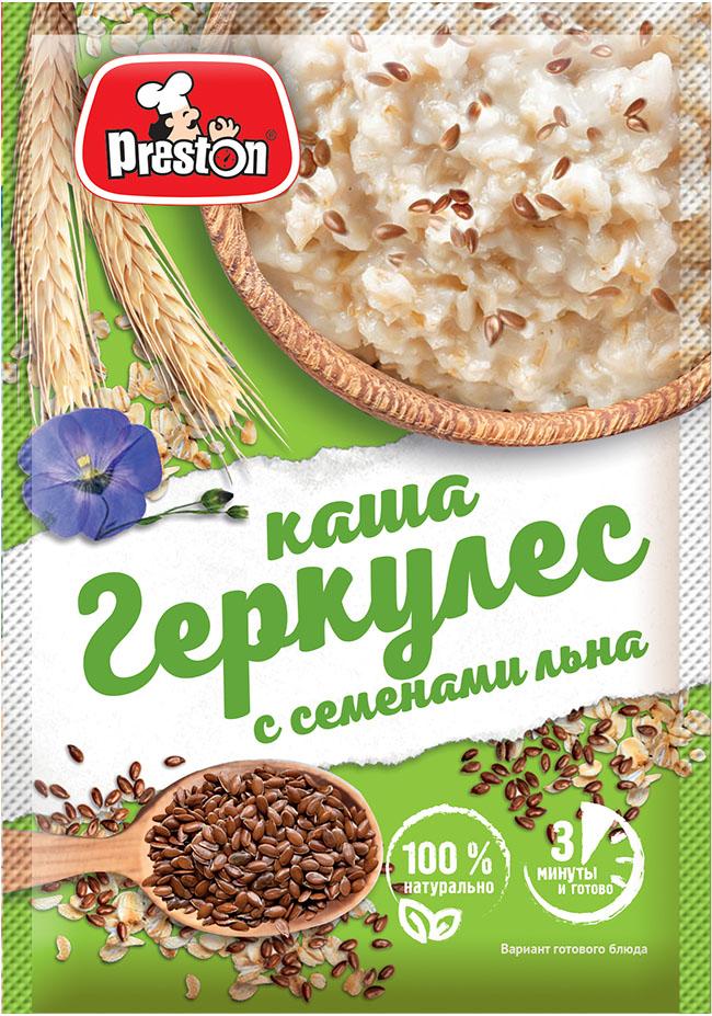 Каша Preston Овсяная Геркулес с семенами льна 37 гр., саше