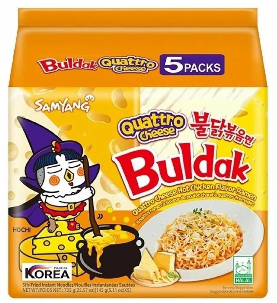 Лапша Samyang со вкусом сыра 5 шт., 725 гр., флоу-пак