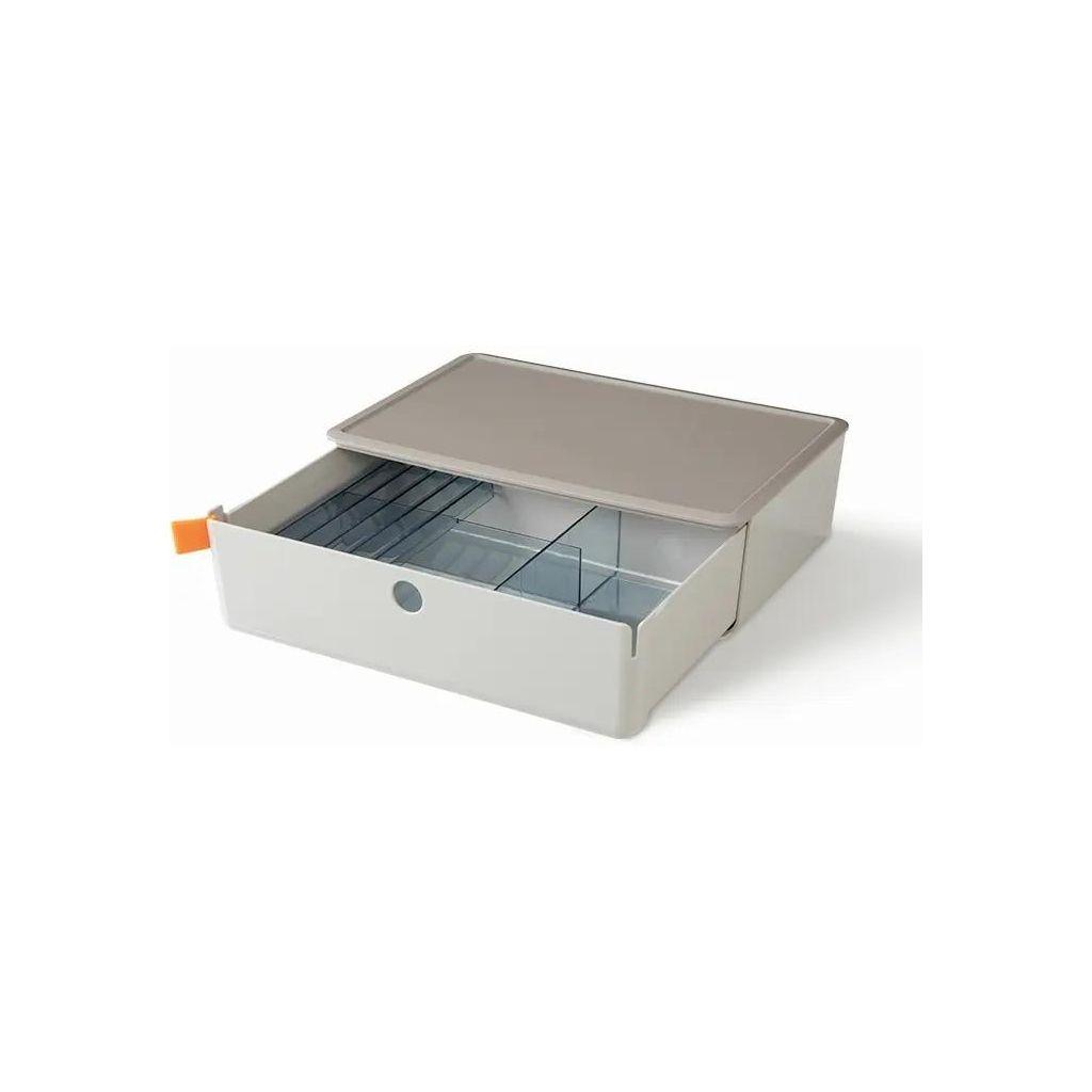 Короб для хранения Deli XDM31grey, 1 выдвижной ящик, 250x220x125, пластик, серый