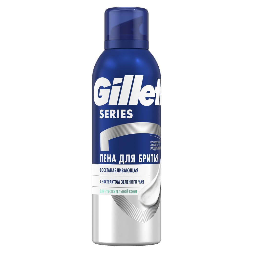 Пена для бритья Gillette Series восстанавливающая с экстрактом зеленого чая 200 мл., баллон