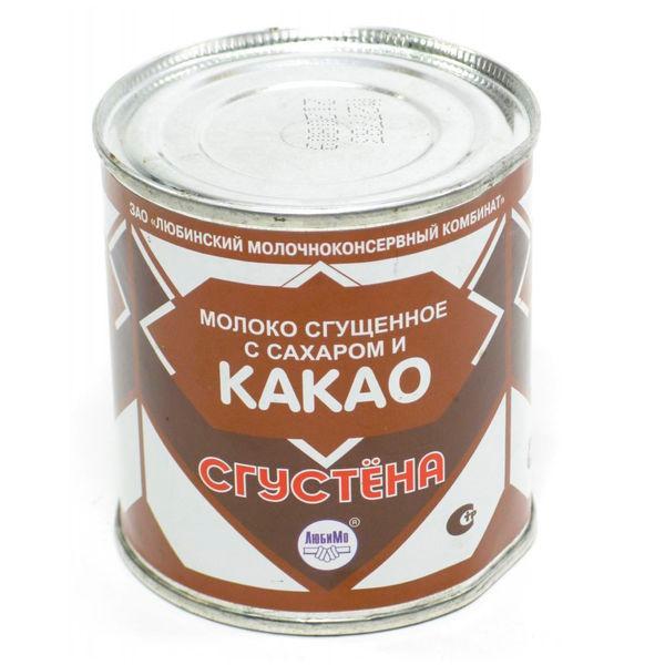 Молоко сгущенное СГУСТЁНА с сахаром и какао 5%, 380 гр., ж/б