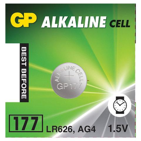 Батарейка GP Alkaline 177 G4, LR626, алкалиновая, 1 шт., блистер