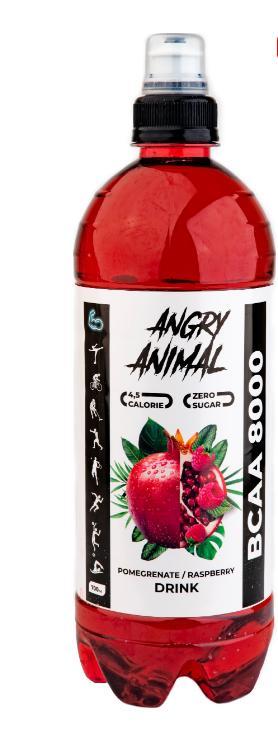 Напиток изотонический Angry Animal BCAA гранат малина спортивный 700 мл., ПЭТ