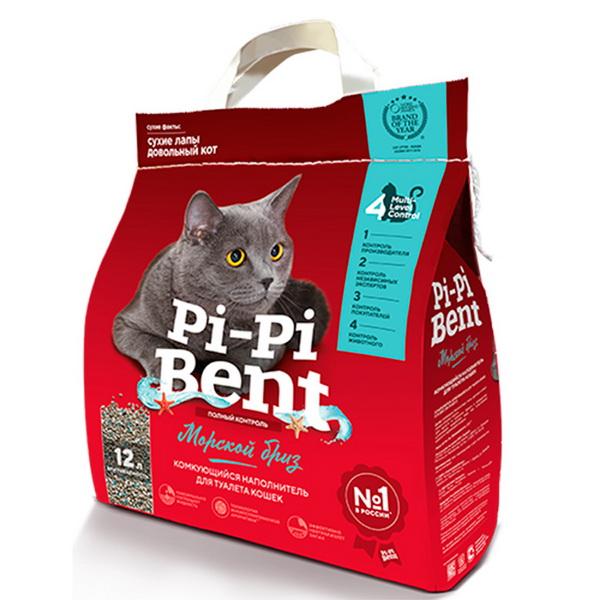 Наполнитель PI-PI-BENT Морской бриз 12 литров 5 кг., пакет