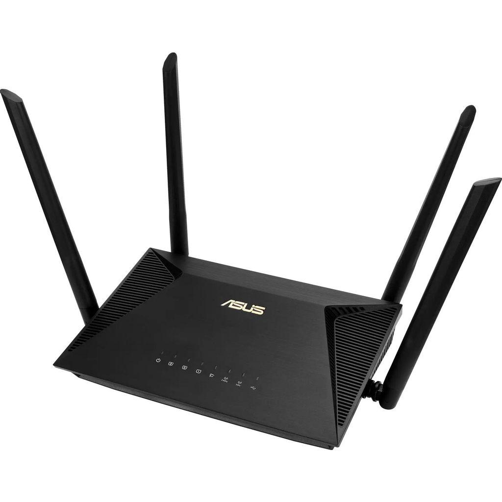 Wi-Fi роутер Asus RT-AX53U, Wi-Fi 6, AX1800, 2.4/5ГГц, 3 LAN, 1xUSB, черный