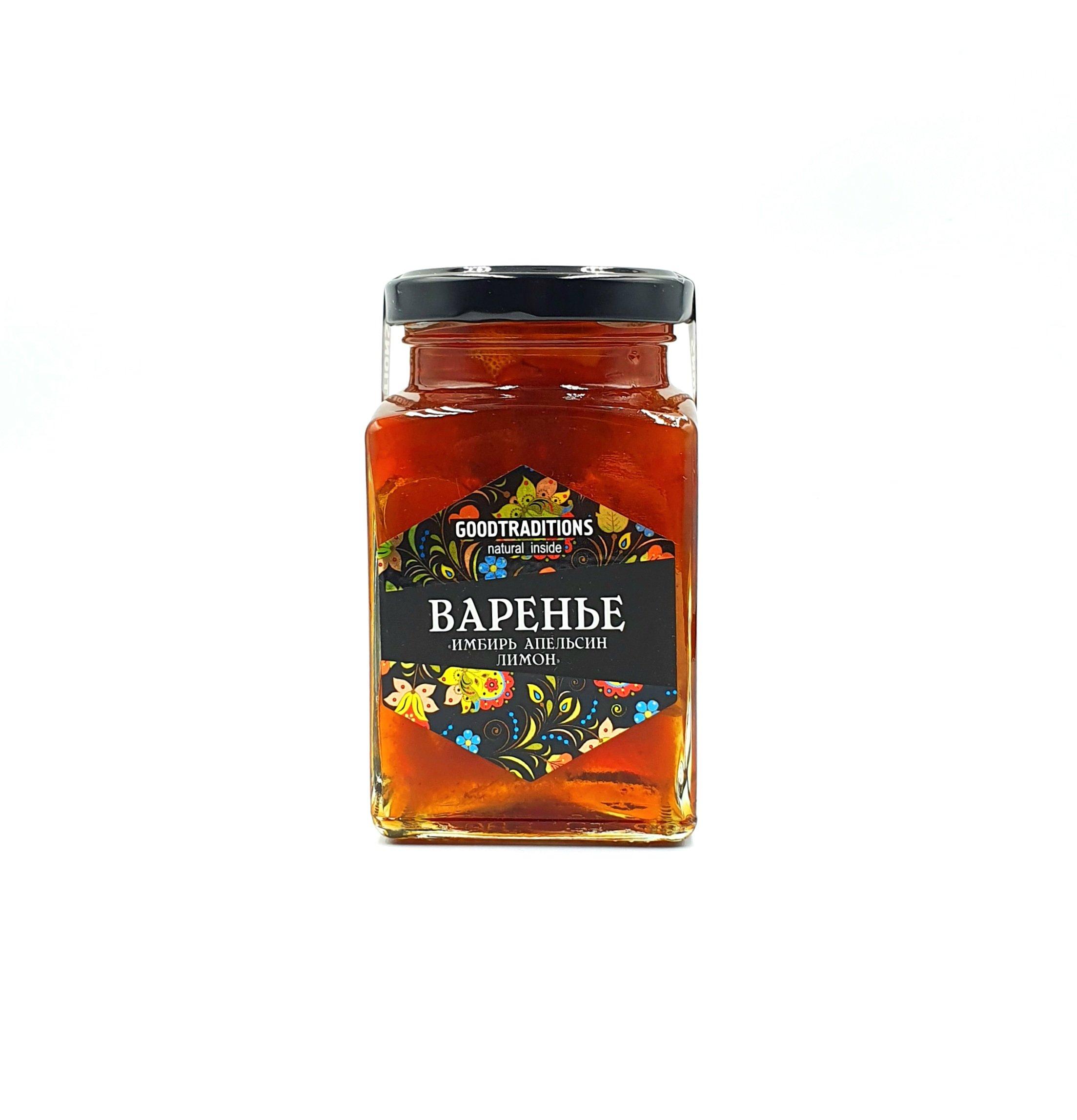 Варенье GOODTRADITIONS имбирь лимон апельсин 250 мл, стекло