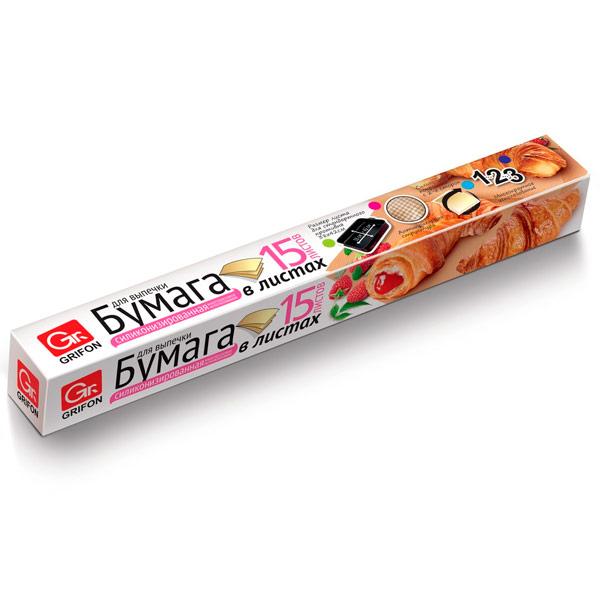 Бумага для выпекания Grifon силиконовые листы 38x42см., бумага