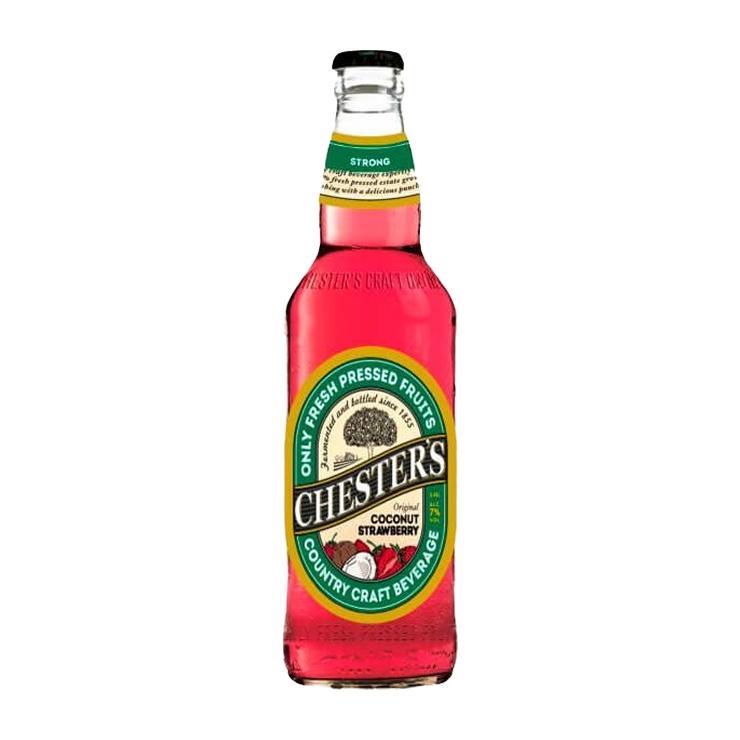 Сидр Chester's кокос клубника фильтрованный 7% 450 мл., стекло