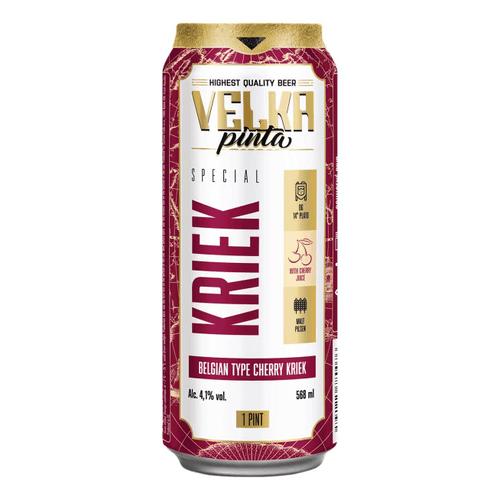 Пивной напиток Velka Pinta Kriek Вишневый фильтрованный 4.1% 568 мл., ж/б