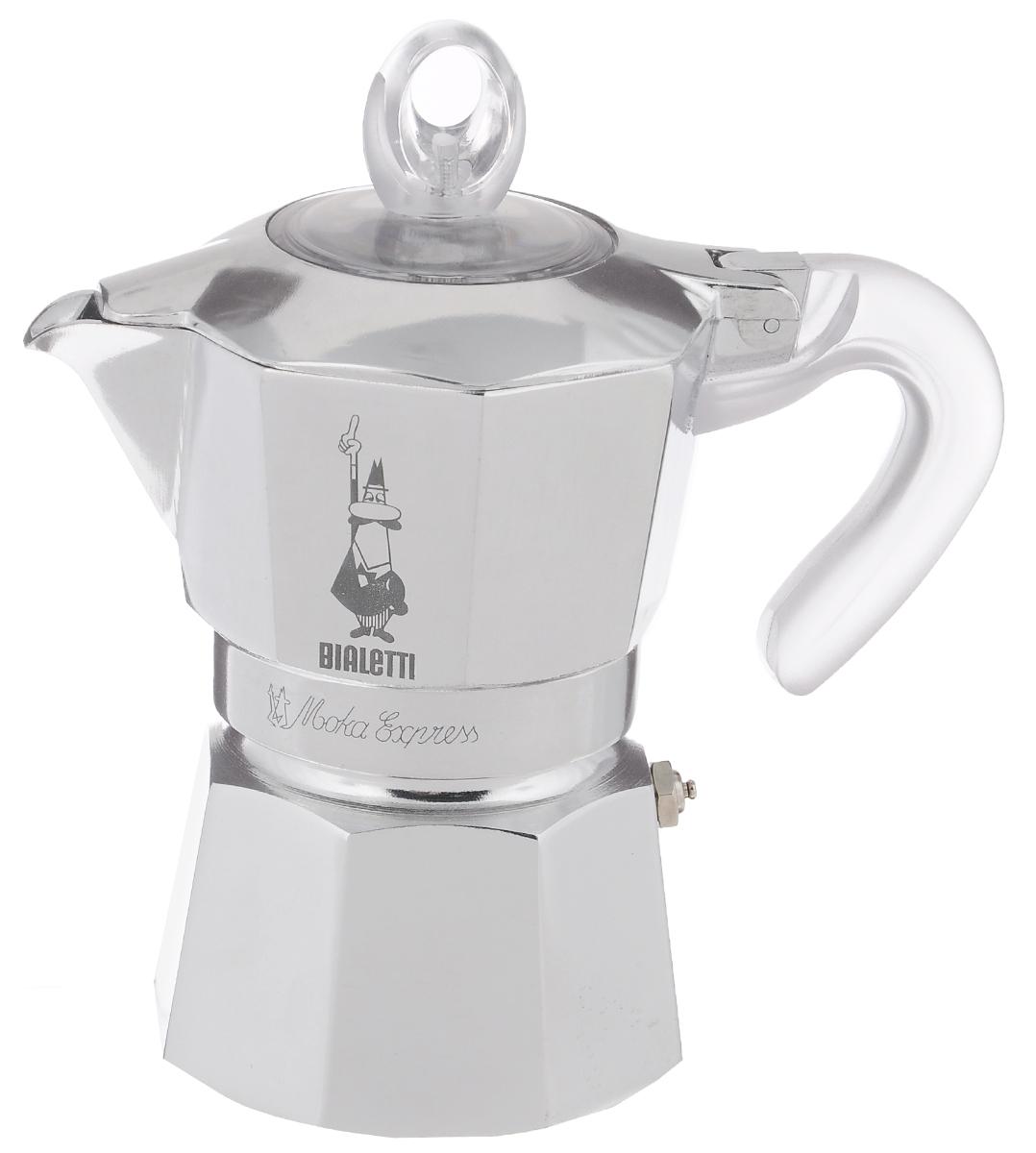 Гейзерная кофеварка на 3 чашки, Bialetti Moka Glossy, 500 гр., картонная коробка