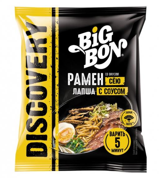 Лапша Big Bon DISCOVERY Рамен со вкусом Сёю, 120 гр., флоу-пак