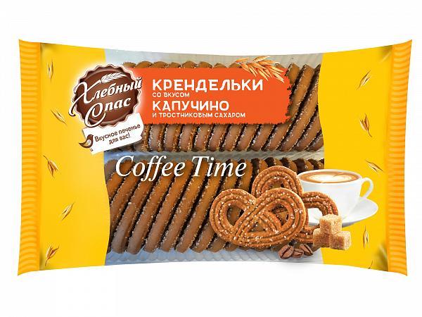 Печенье сдобное COFFEE TIME крендельки со вкусом капучино и тростниковым сахаром 320 гр., флоу-пак