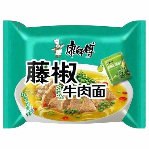 Лапша Kangshifu со вкусом говядины с ротанговым перцем 102 гр., флоу-пак