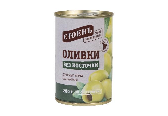 Оливки Стоевъ Кубанская осень без косточки 280 гр., ж/б