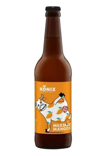 Пивной напиток крафтовый Konix Brewery Milkshake Mango светлый нефильтрованный непастеризованный 5,5%, 500 мл., стекло