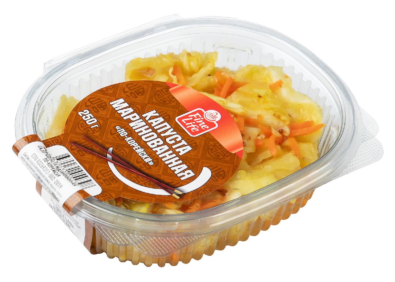 Капуста Fine Life маринованная по-корейски 250 гр., ПЭТ