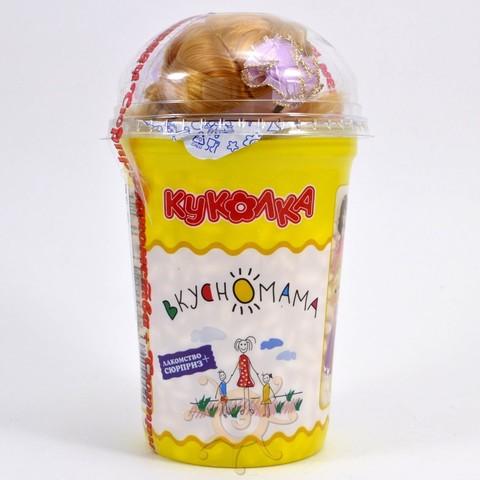 Воздушный рис в стакане с игрушкой куколка, Вкусномама, 280 гр, ПЭТ