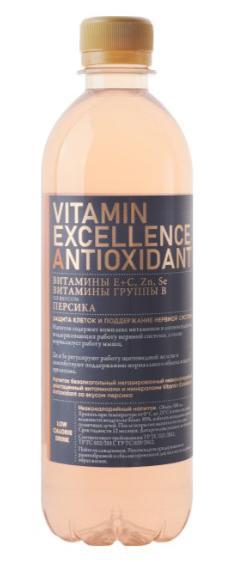 Напиток витаминизированный Vitamin Excellence Antioxidant co вкусом персика 500 мл., ПЭТ