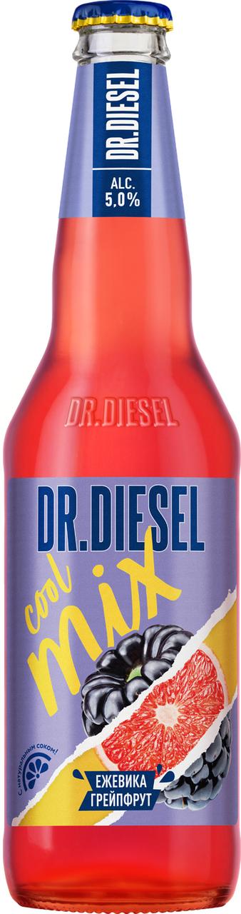 Напиток пивной Dr.Diesel ежевика грейпфрут нефильтрованный пастеризованный 5% 450 мл., стекло