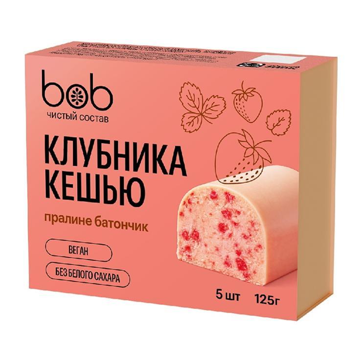 Батончик Bob неглазированный светлый с клубникой 125 гр., картон