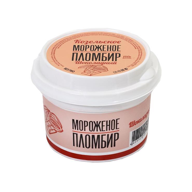 Мороженое пломбир Козельское шоколад 150 гр., пластиковый стакан