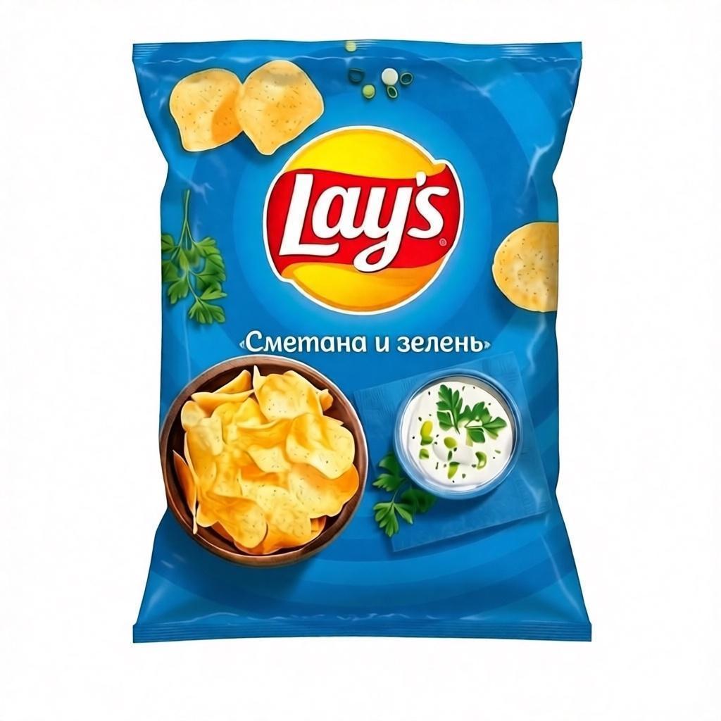 Чипсы Lay's сметана зелень 70 гр., флоу-пак