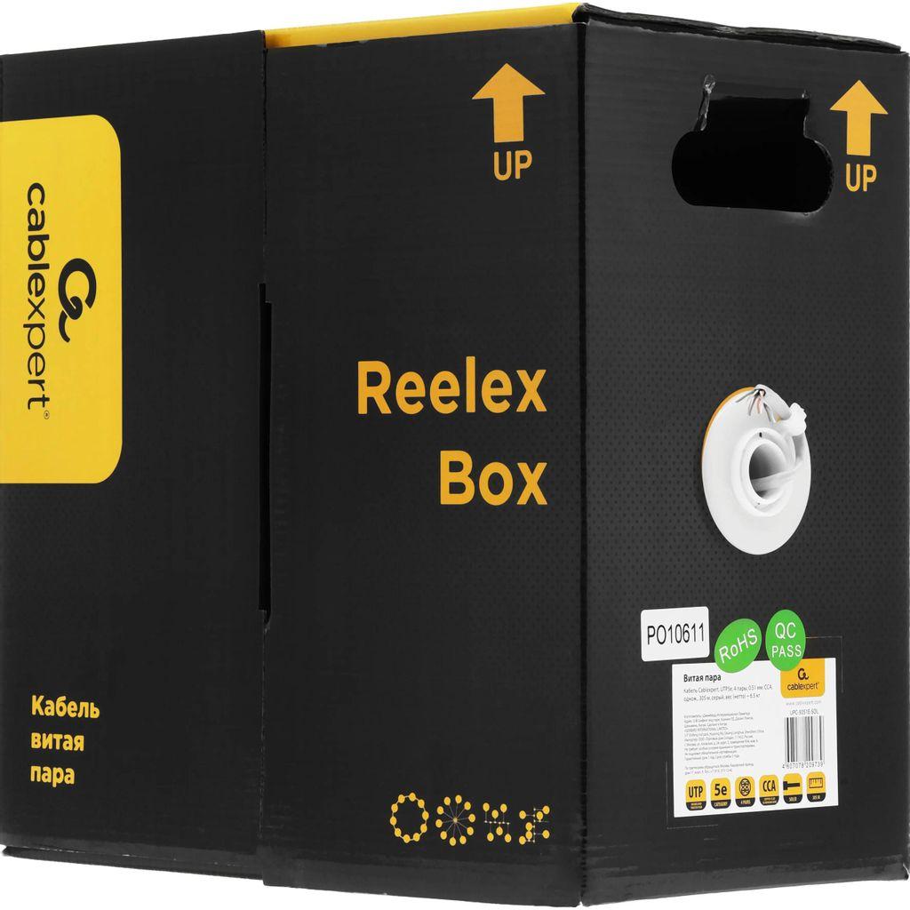 Кабель CABLEXPERT UPC-5051E-SOL UTP, кат.5E, 305м, 4 пары, алюминий омедненный, одножильный, серый