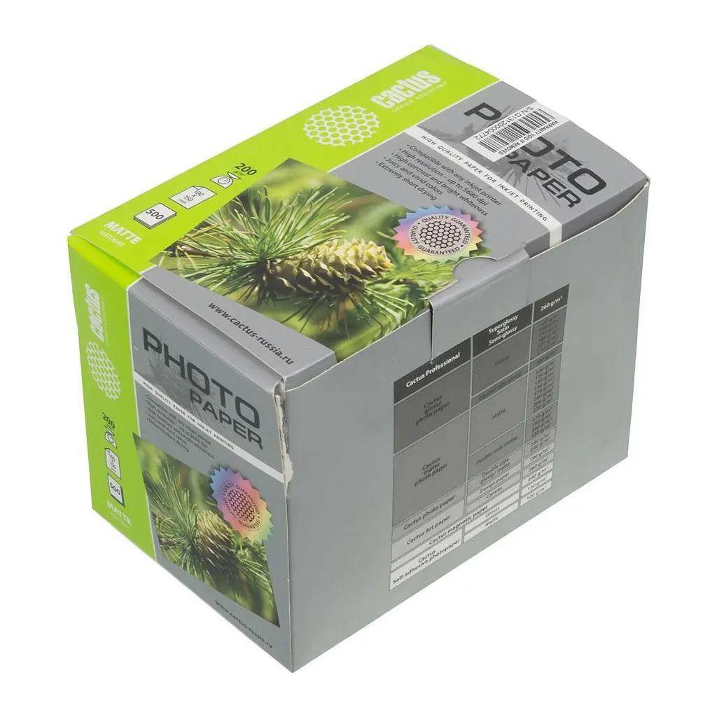 Фотобумага Cactus CS-MA6200500, для струйной печати, 500л, 200г/м2, белый, покрытие матовое