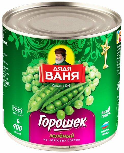Горошек Дядя Ваня зеленый 400 гр., ж/б
