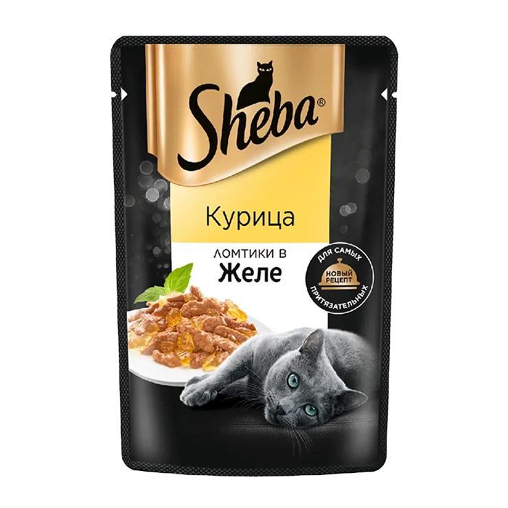 Влажный корм для кошек Sheba ломтики в желе курица 75 гр., пауч