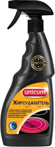 Средство для чистки стеклокерамических плит жироудалитель спрей Unicum, 500 мл., пластиковая бутылка