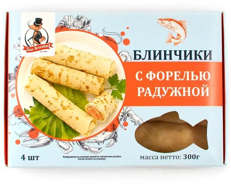 Блинчики Don Kreveton с форелью радужной с/м 300 гр., картон