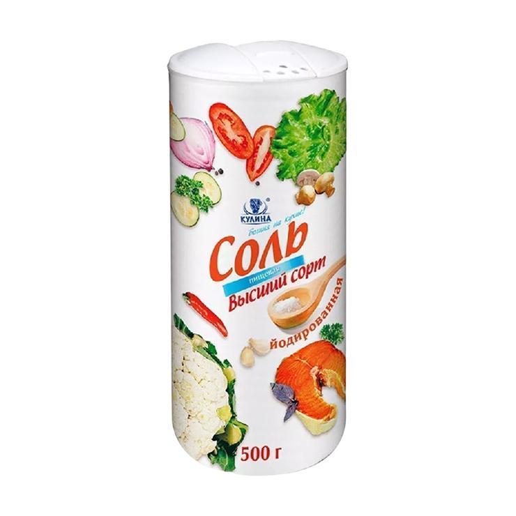 Соль Кулина йодированная мелкая 500 гр., пластиковая упаковка