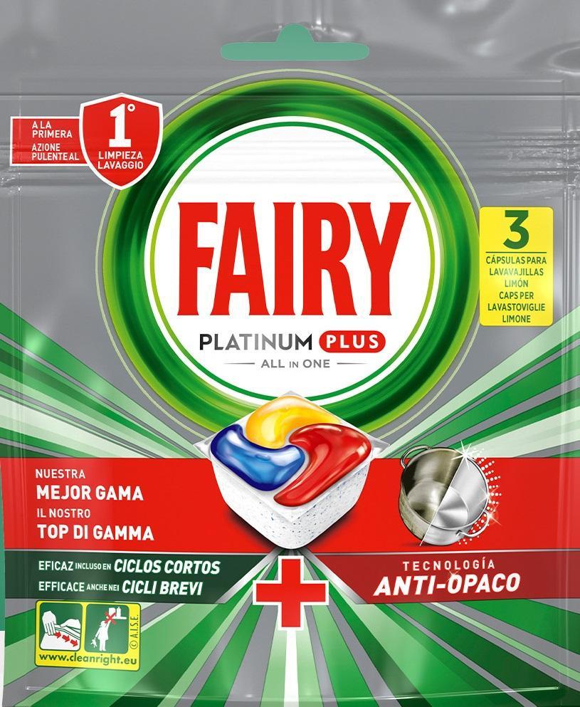 Капсулы Fairy Platinum All in One Лимон Всё в 1 3 шт., флоу-пак