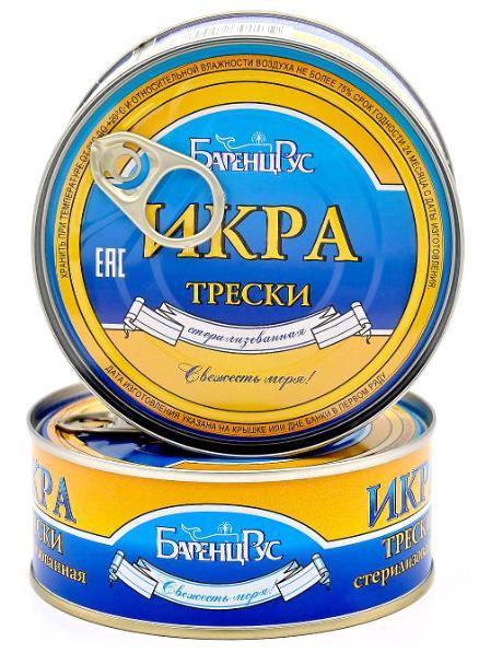 Икра БаренцРус трески 240 гр., ж/б