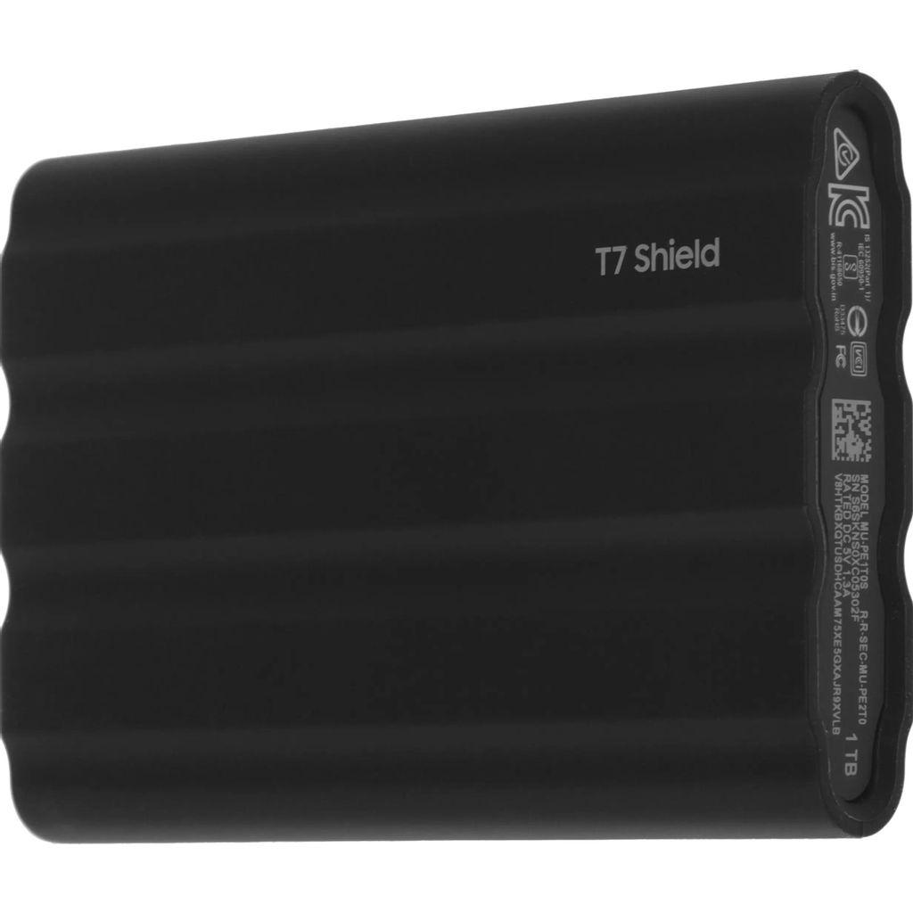 Внешний диск 1ТБ SSD Samsung T7 Shield, USB-C, запись - 1000МБ/с, чтение - 1050МБ/с, черный [mu-pe1t0s/ww]
