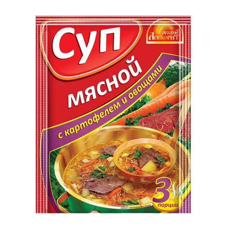 Суп Русский Аппетит мясной с картофелем и овощами 45 гр., саше