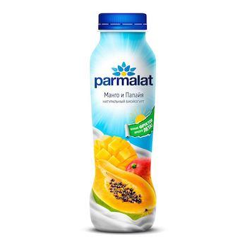 Биойогурт манго папайя Parmalat, 290 гр., ПЭТ