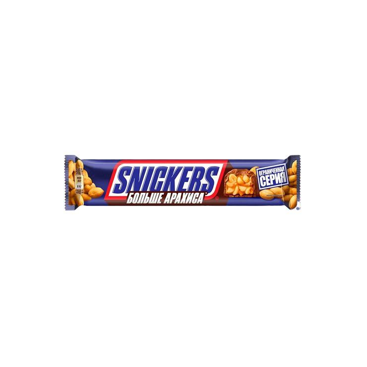 Батончик шоколадный Snickers больше арахиса 81 гр., флоу-пак