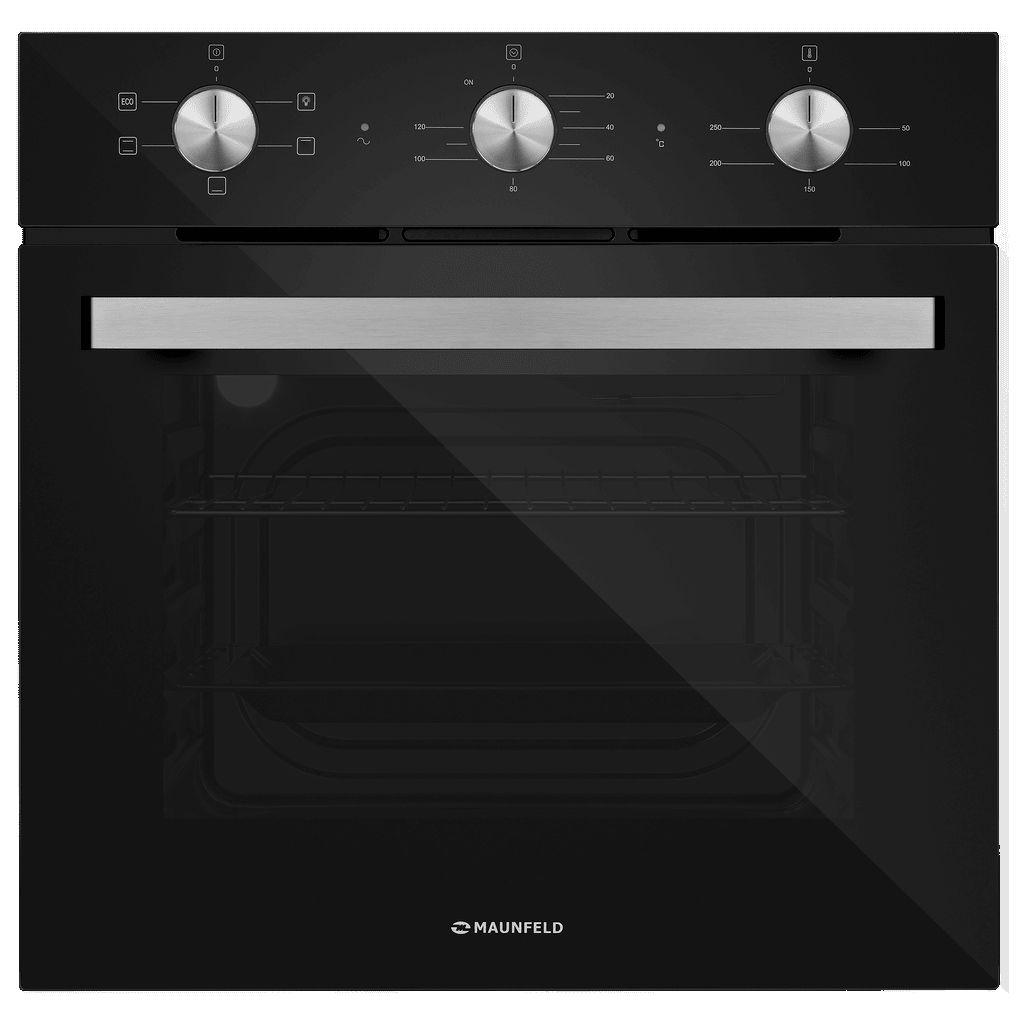 Духовой шкаф электрический MAUNFELD AEOC6050BM, 60л, дверца с 3 стеклами, черный