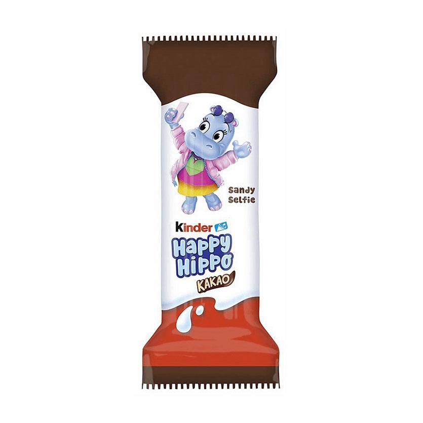 Батончик шоколадный Kinder Happy Hippo cacao 20,7 гр., флоу-пак