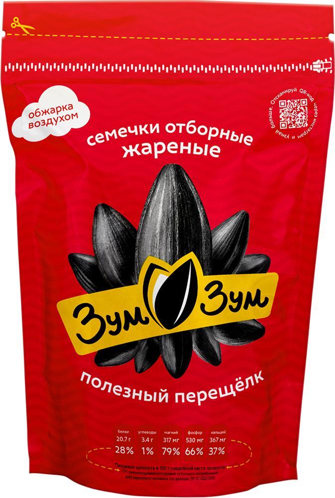 Семечки подсолнечника Зум-Зум жареные 405 гр., дой-пак