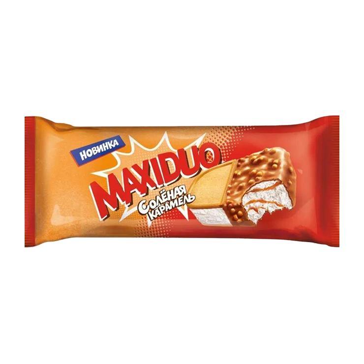 Мороженое пломбир Maxiduo сэндвич соленая карамель 94 гр., флоу-пак