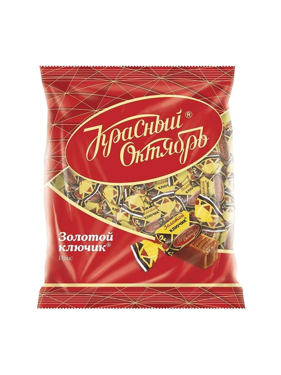 Конфеты Красный Октябрь Золотой ключик ирис 250 гр., флоу-пак