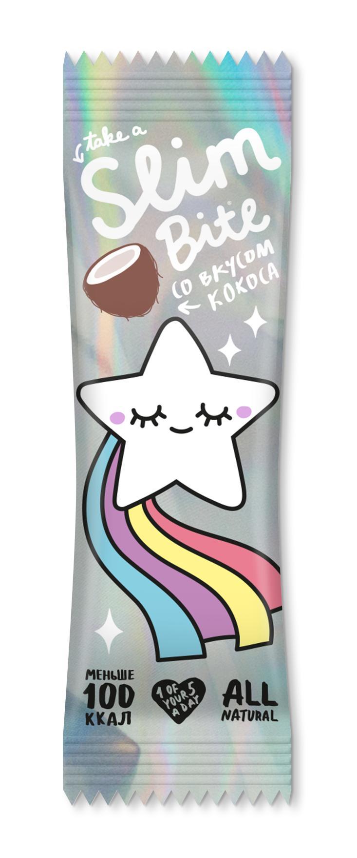 Батончик Bite Unicorn кокос, Take a Slim, 30 гр., флоу-пак