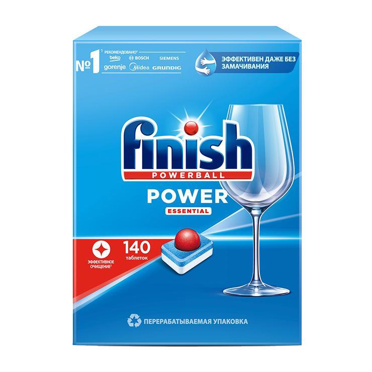 Таблетки для мытья посуды посудомоечных машин Finish Power 140 таблеток, картон