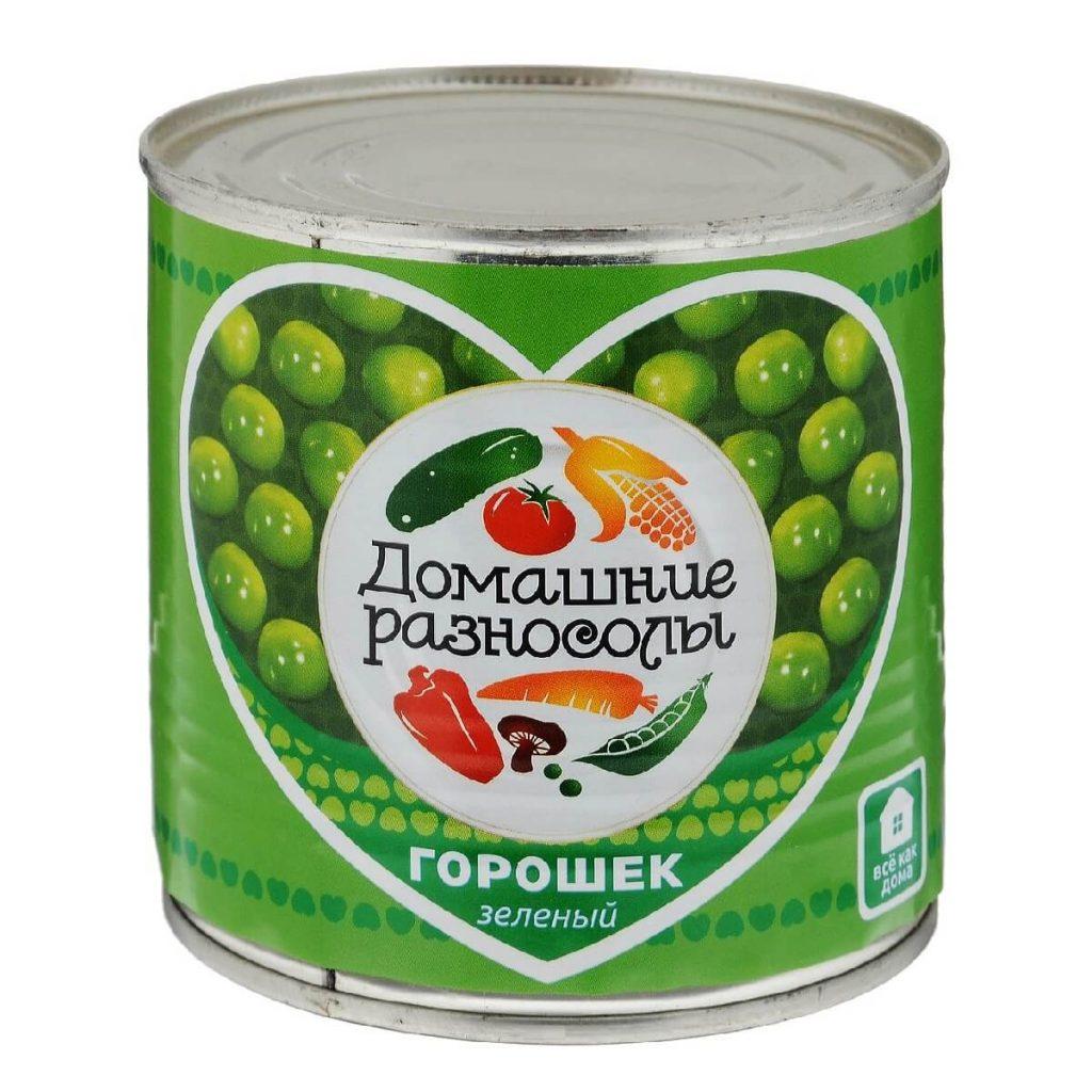 Горошек Домашние Разносолы зеленый, 400 гр., ж/б