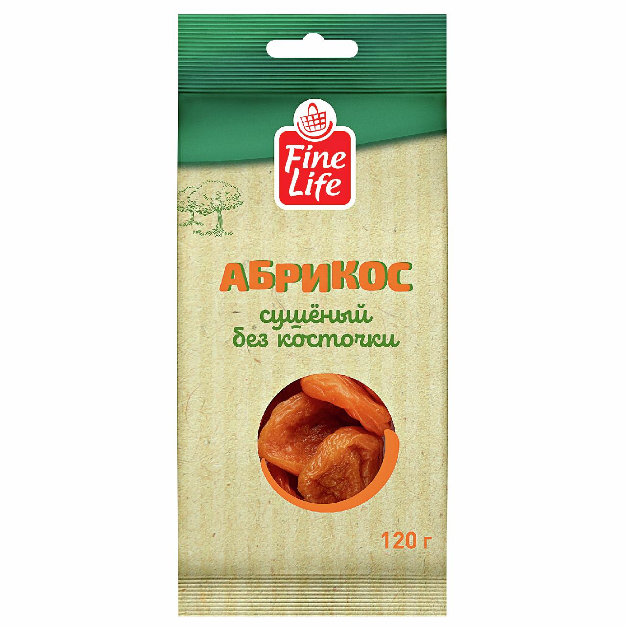 Абрикос сушеный без кости Fine Life 120 гр., флоу-пак