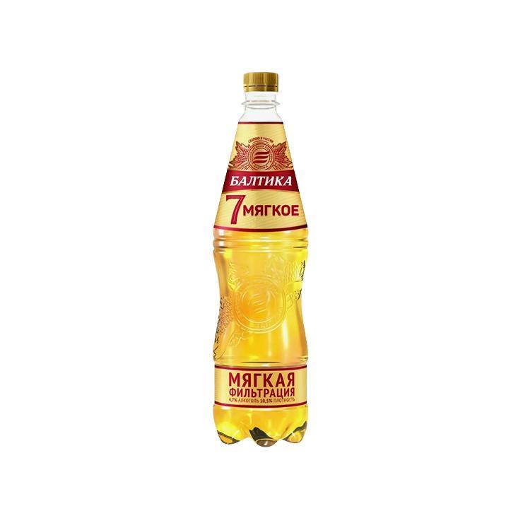 Пиво Балтика №7 светлое фильтрованное пастеризованное 4,7% 1,2 л., ПЭТ